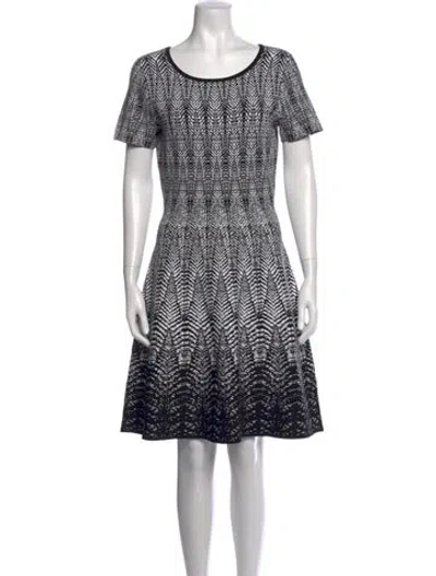 Pre-owned Etcetera Patterned Knee-length Dress In Black/white