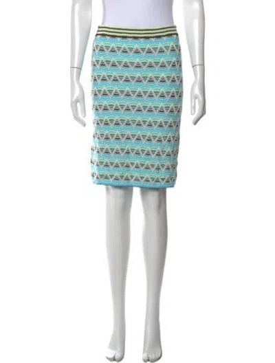 Pre-owned Etcetera Patterned Knee-length Skirt In Blue