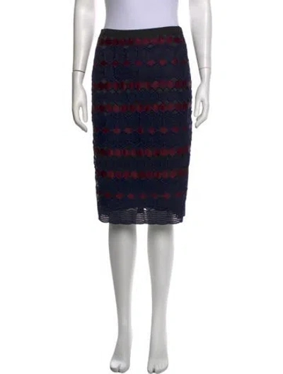 Pre-owned Etcetera Patterned Knee-length Skirt In Blue