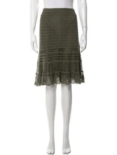 Pre-owned Etcetera Patterned Knee-length Skirt In Green