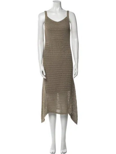 Pre-owned Etcetera Patterned Long Dress In Brown