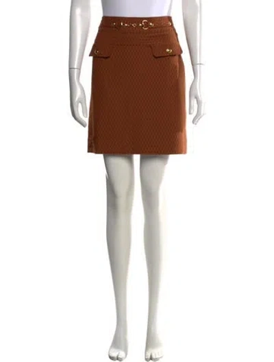 Pre-owned Etcetera Patterned Mini Skirt In Brown
