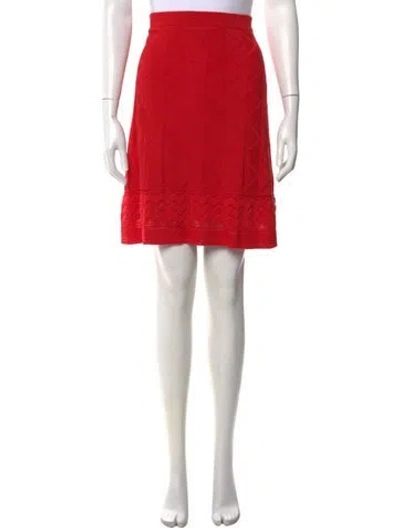 Pre-owned Etcetera Patterned Mini Skirt In Red