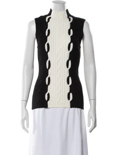 Pre-owned Etcetera Patterned Mock Neck Top