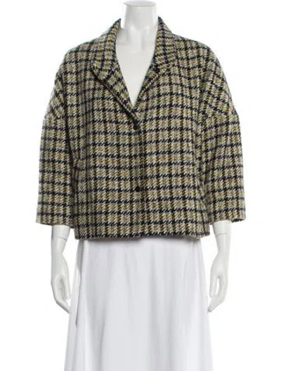 Pre-owned Etcetera Plaid Print Blazer In Multi