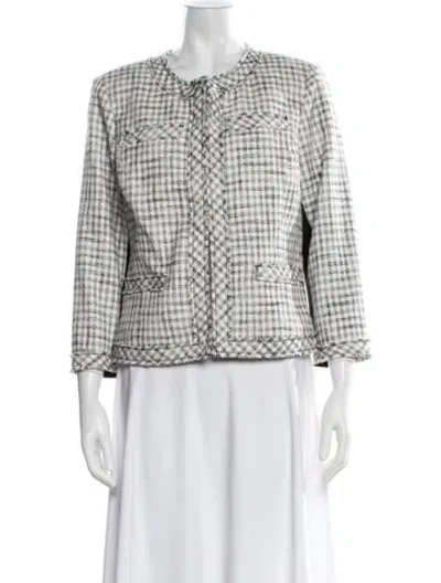 Pre-owned Etcetera Plaid Print Blazer In Multicolor