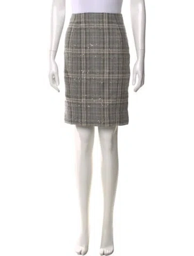 Pre-owned Etcetera Plaid Print Knee-length Skirt In Multi