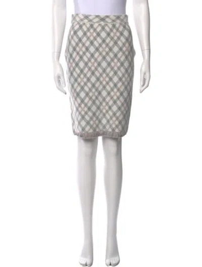 Pre-owned Etcetera Plaid Print Knee-length Skirt In Multi