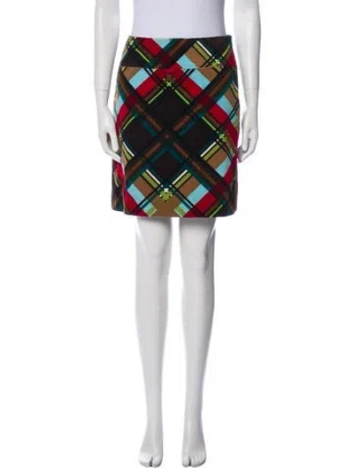 Pre-owned Etcetera Plaid Print Mini Skirt In Multi