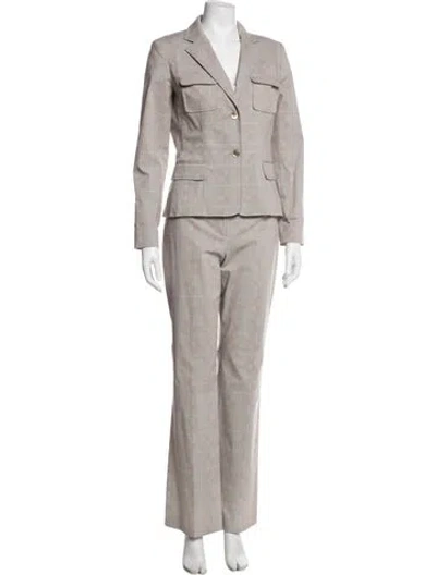 Pre-owned Etcetera Plaid Print Pantsuit In Grey