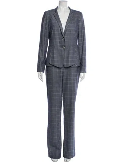 Pre-owned Etcetera Plaid Print Set In Blue