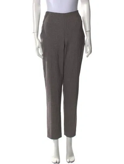 Pre-owned Etcetera Plaid Print Skinny Leg Pants In Gray