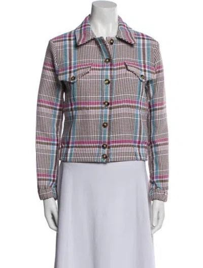Pre-owned Etcetera Plaid Print Utility Jacket W/ Tags In Multi