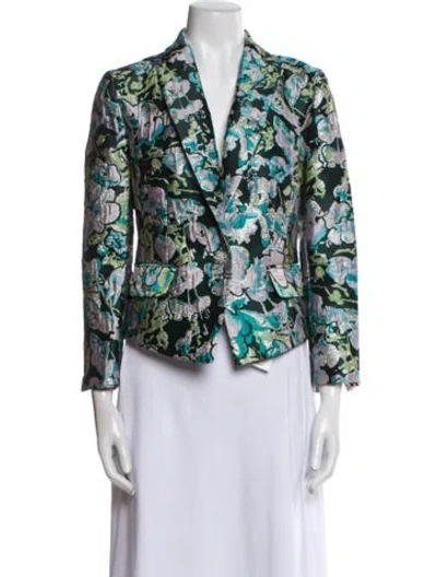 Pre-owned Etcetera Printed Blazer In Blue