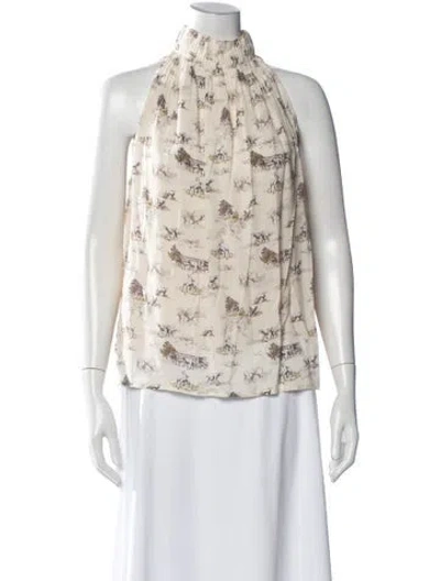 Pre-owned Etcetera Printed Halterneck Top In Neutral