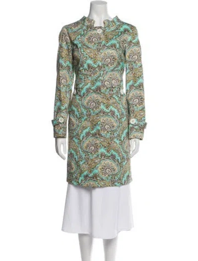 Pre-owned Etcetera Printed Jacket In Green