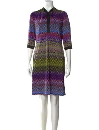 Pre-owned Etcetera Printed Knee-length Dress In Purple