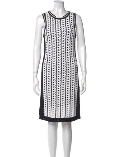 Pre-owned Etcetera Printed Knee-length Dress In White