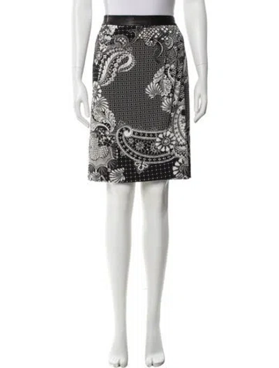 Pre-owned Etcetera Printed Knee-length Skirt In Black