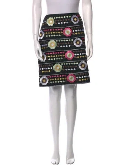 Pre-owned Etcetera Printed Knee-length Skirt In Black