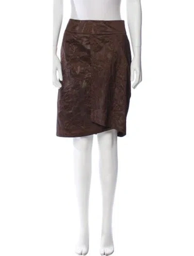 Pre-owned Etcetera Printed Knee-length Skirt In Brown