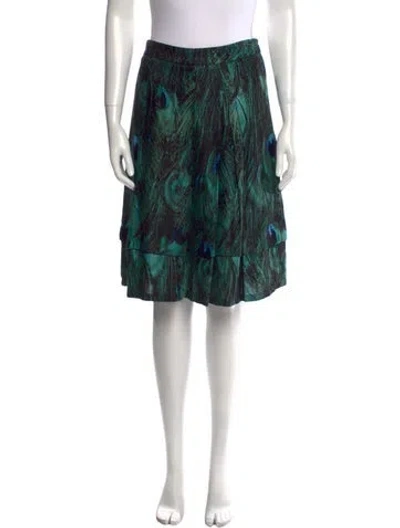 Pre-owned Etcetera Printed Knee-length Skirt In Green