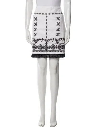 Pre-owned Etcetera Printed Knee-length Skirt In White