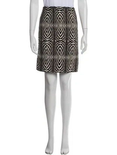 Pre-owned Etcetera Printed Knee-length Skirt In White