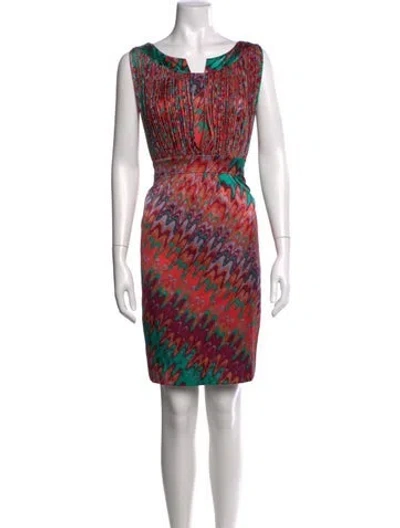 Pre-owned Etcetera Printed Mini Dress In Multi