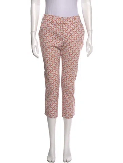 Pre-owned Etcetera Printed Straight Leg Pants In Pink