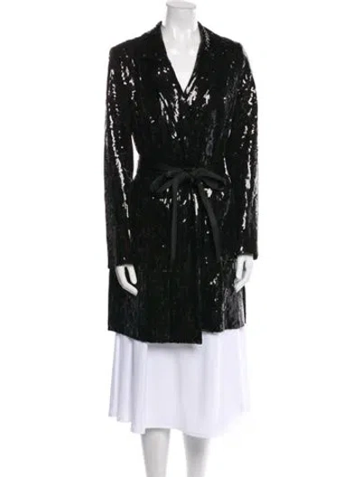 Pre-owned Etcetera Printed Trench Coat In Black