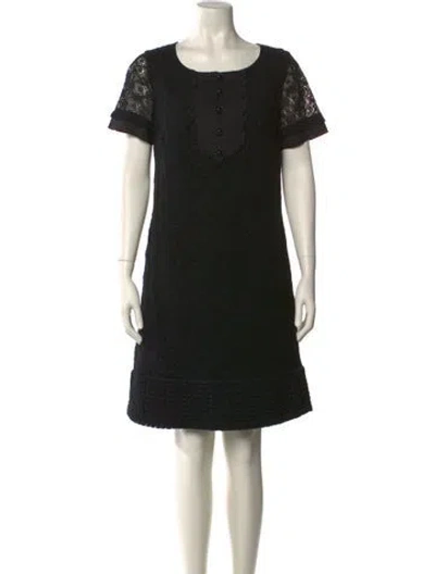 Pre-owned Etcetera Scoop Neck Knee-length Dress In Black