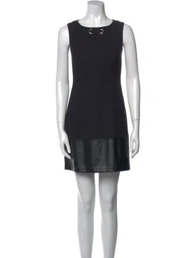 Pre-owned Etcetera Scoop Neck Mini Dress In Black