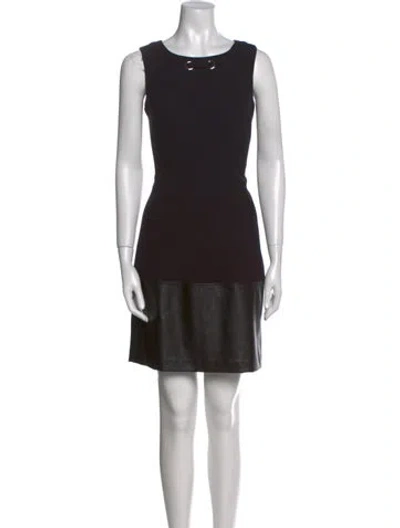 Pre-owned Etcetera Scoop Neck Mini Dress In Black