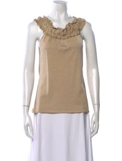 Pre-owned Etcetera Scoop Neck Sleeveless Top In Neutral
