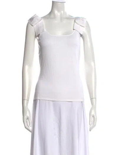 Pre-owned Etcetera Scoop Neck Sweater In White