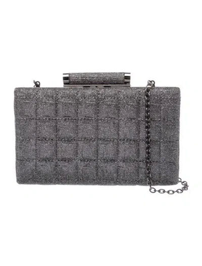 Pre-owned Etcetera Sequins Minaudière In Gray