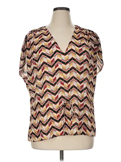 Pre-owned Etcetera Short Sleeve Blouse In Gold