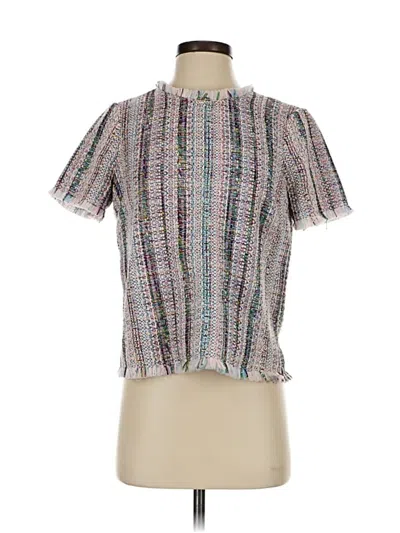 Pre-owned Etcetera Short Sleeve Blouse In Silver