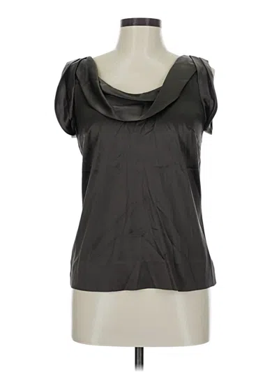 Pre-owned Etcetera Short Sleeve Silk Top Gray Cowl Neck Tops