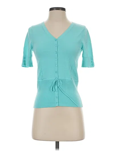 Pre-owned Etcetera Short Sleeve Top Teal Sweetheart Neckline Tops