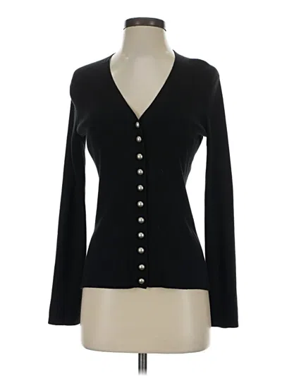 Pre-owned Etcetera Silk Cardigan Sweater In Black