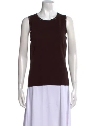 Pre-owned Etcetera Silk Crew Neck Top In Brown