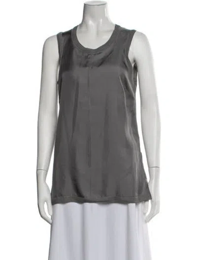 Pre-owned Etcetera Silk Crew Neck Top In Grey