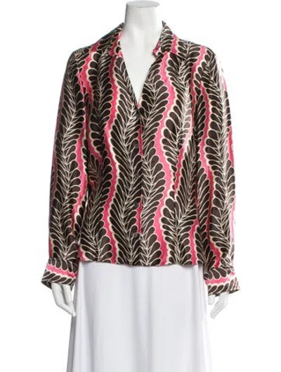 Pre-owned Etcetera Silk Floral Print Blouse In Multicolor