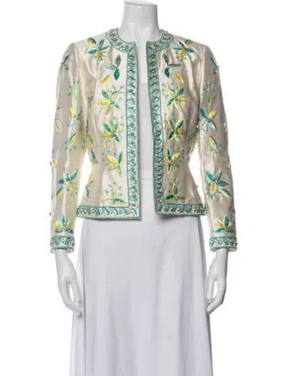 Pre-owned Etcetera Silk Floral Print Jacket In Multicolor