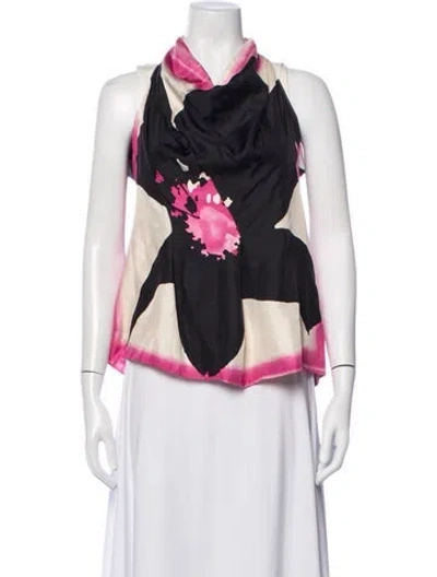 Pre-owned Etcetera Silk Floral Print Top In Multicolor