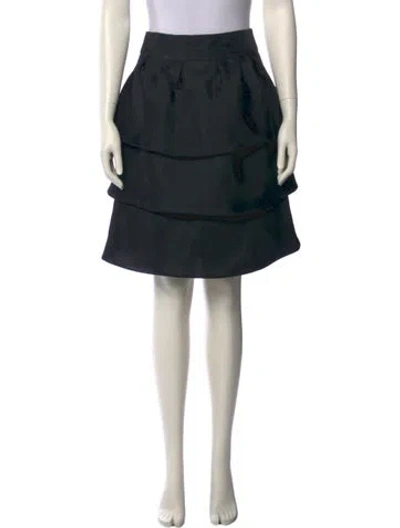 Pre-owned Etcetera Silk Knee-length Skirt In Black