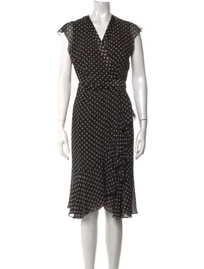 Pre-owned Etcetera Silk Midi Length Dress In Black