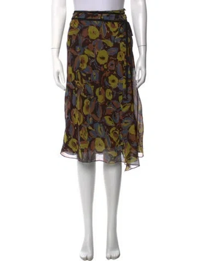 Pre-owned Etcetera Silk Midi Length Skirt In Multicolor